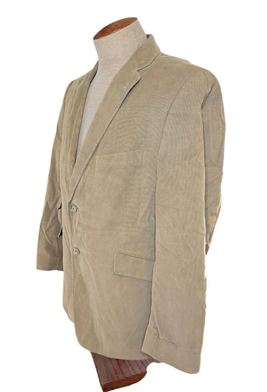 Madison Corduroy Men’s Blazer Sport Coat 42S Tan Khaki